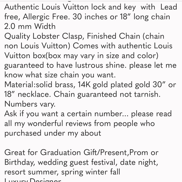 2. Louis Vuitton lock & key with gold necklace with LV box - Picture 8 of 8